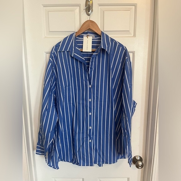 New with tags Daija Shirt in Adia Stripe Ocean Blue XL - Picture 6 of 8